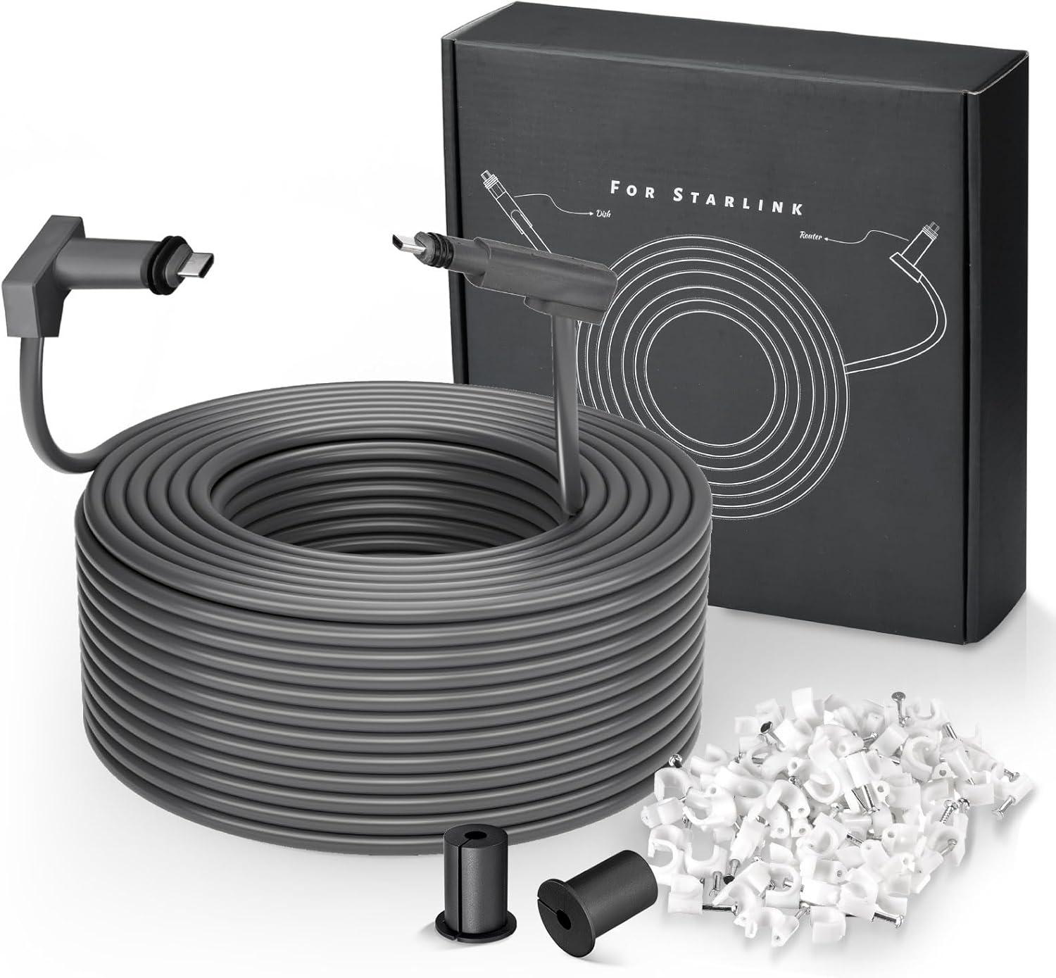 Starlink Gen 3 Cable 150FT(46M) for Standard V3 Replacement Extension Cable IP68 Waterproof Cable High Speed Data Transfer