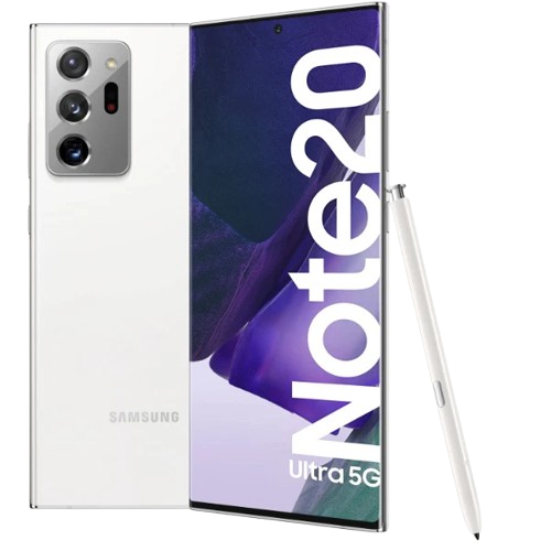 Refurbished Samsung Galaxy Note 20 Ultra 5G 12GB RAM + 256GB Dual Sim 6.9" Super AMOLED Plus 12+12+108MP Camera - White