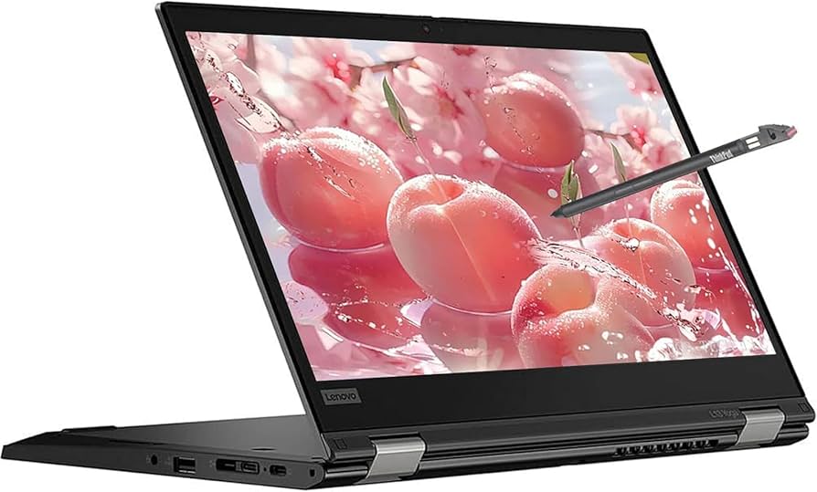 Refurbished Lenovo ThinkPad X13 Yoga X360 Core I5 10th Gen 8GB RAM 256GB SSD 13.3" FHD Touchscreen 2 in 1 Convertible + Stylus Pen 1.6GHz up to 4.4GHz Quad Core Windows 11 Pro, Ms Office Laptop + Bag