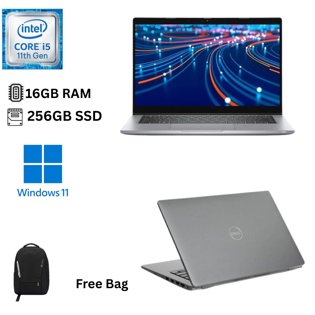 Refurbished Dell Latitude 5320 Core i5 11th Gen 16GB RAM 256GB SSD 13.3 Inch FHD Touchscreen 2.6GHz up to 4.4GHz Quad Core Processor Windows 11 Pro MS Office Webcam HDMI Type C Slim Laptop + Bag