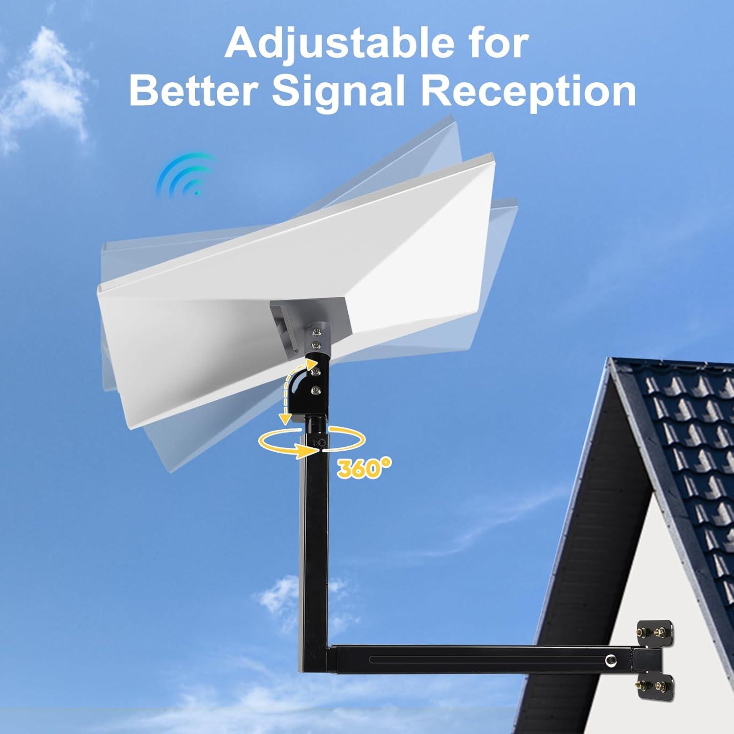 Starlink Gen 3 Telescopic Adjustable Long Pipe Wall Mount Set For Gen 3 V3 V4 Starlink Dish Antena Bracket Satellite Internet L Shaped Mount with Adapter