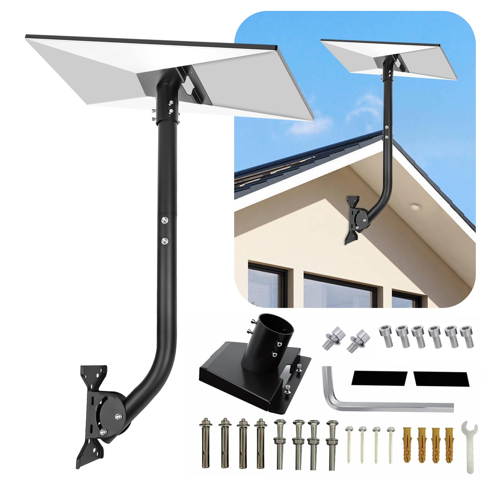 Starlink Gen 3 Telescopic Adjustable Long Pipe Wall Mount Set For Gen 3 V3 V4 Starlink Dish Antena Bracket Satellite Internet L Shaped Mount with Adapter