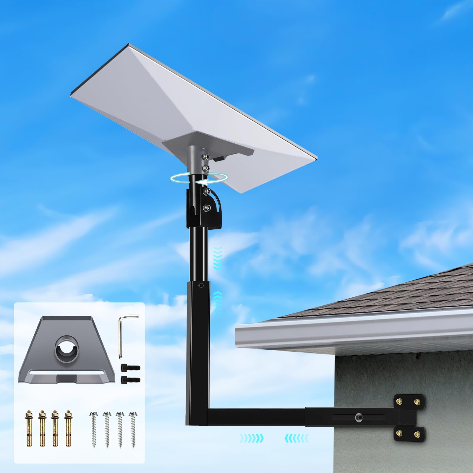 Starlink Gen 3 Telescopic Adjustable Long Pipe Wall Mount Set For Gen 3 V3 V4 Starlink Dish Antena Bracket Satellite Internet L Shaped Mount with Adapter