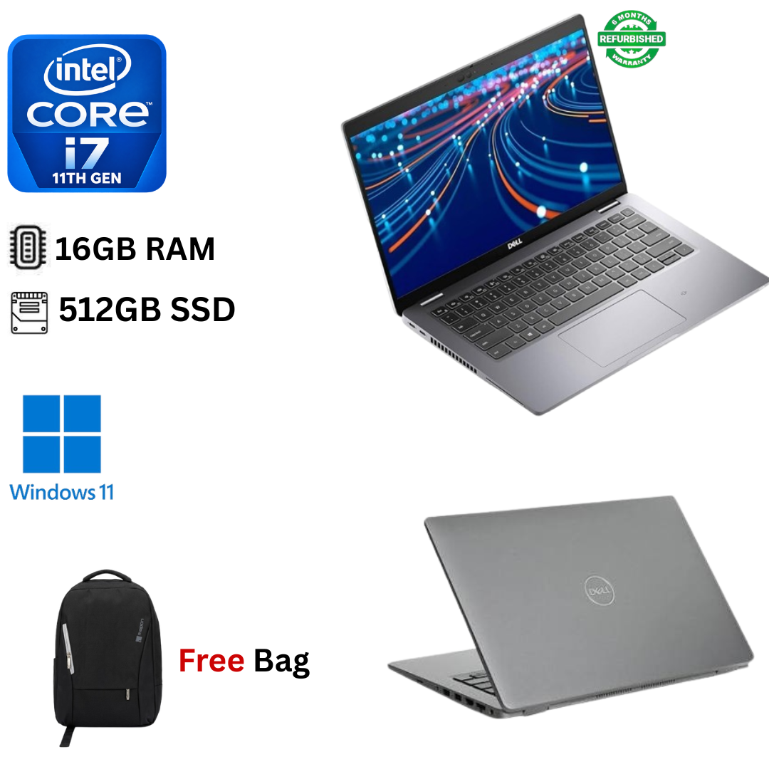 Refurbished Dell Latitude 5420 Core i7 11th Gen 16GB RAM 512GB SSD 14Inch FHD Touchscreen To 3.0GHz up to 4.8GHz Quad Core Processor Windows 11 Pro MS Office Webcam HDMI Type C Slim Laptop + Bag