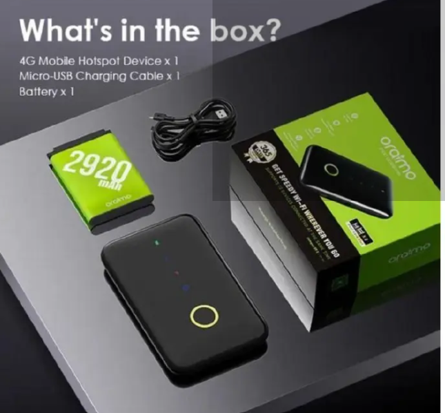 The Oraimo  Hotspot Elf 2 MIFI (Model: OM102) is. It serves as a personal wireless bridge, converting cellular 3G/4G network signals into a private Wi-Fi network for multiple devices