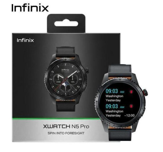 Infinix XWATCH N5 Pro Smartwatch 1.43 Inch AMOLED Display Bluetooth Calling Watch IP68 Waterproof Activity Tracker Heart Rate SpO2 Monitor 100 Sports Modes 300mAh Battery Android iOS Mobile Phones