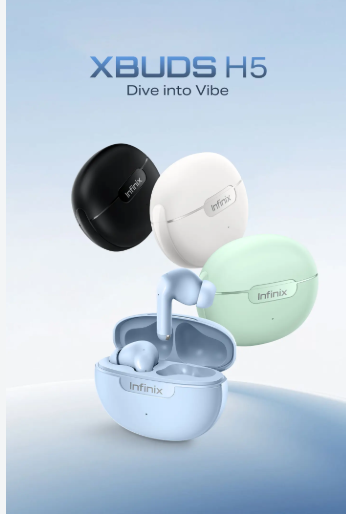 Infinix XBUDS H5 XE36 True Wireless Earbuds – Bluetooth 5.4, Up to 30 Hours Playtime, AI ENC, Deep Bass & USB-C Fast Charging ,Compatible with Android, iPhone, tablets, laptops, and other Bluetooth-en