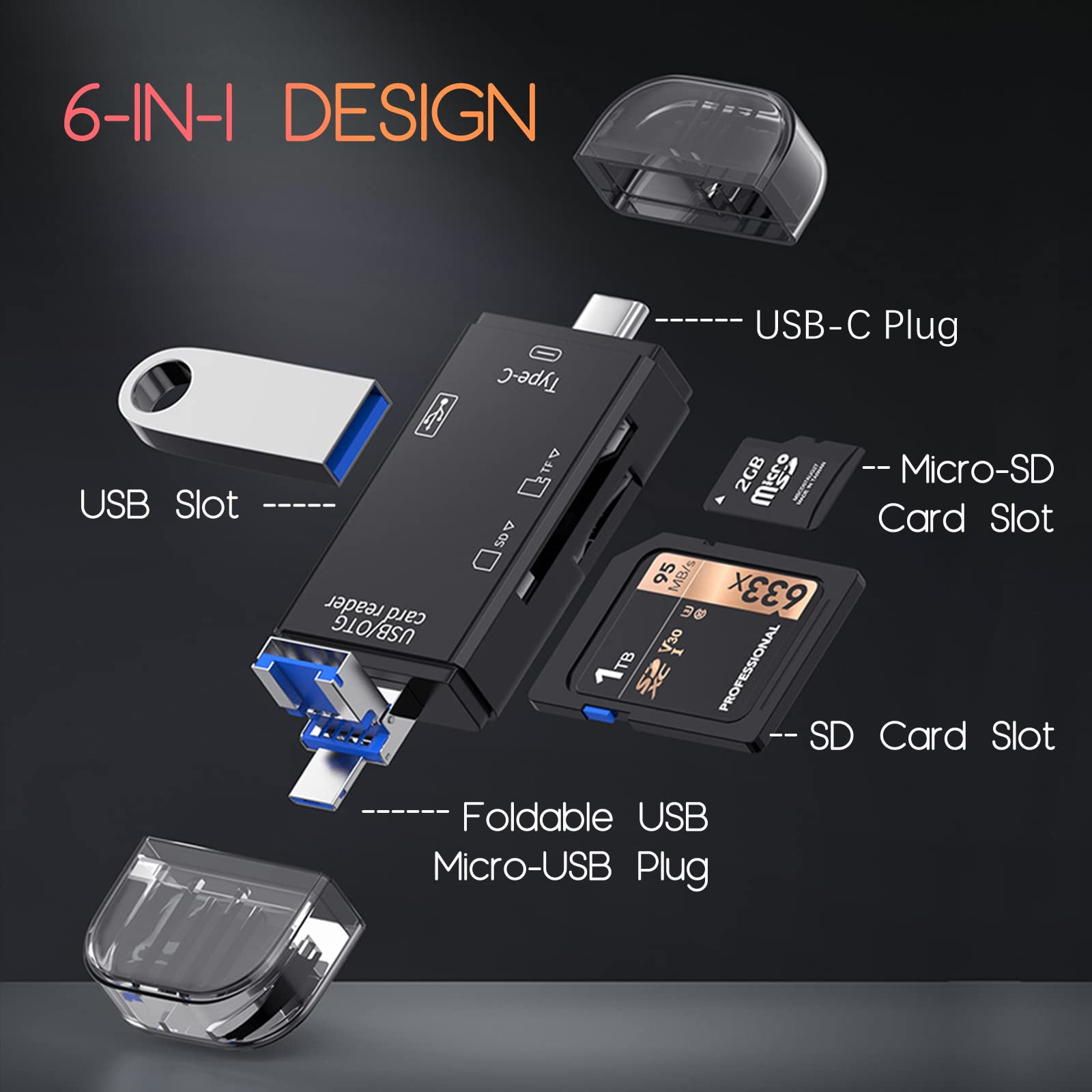 Type C Micro USB Adapter USB TF SD Card Reader USB-C Memory Card Adapter For Macbook Samsung Huawei XiaoMi Laptop Phone