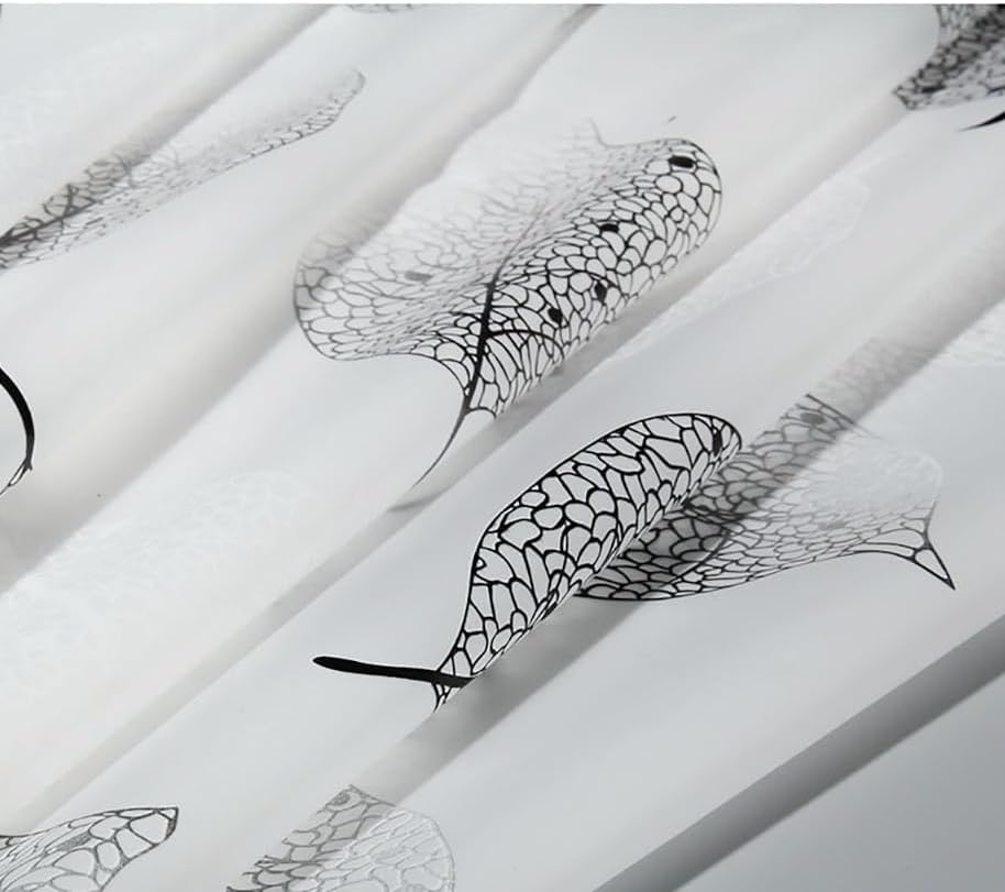 1PC Leaft Print PEVA Shower Curtain Liner with 12PC Hooks 180*180cm for Shower Stall Bathtubs Bathroom Curtains Shower Curtain Liner Set Waterproof Anti-Mould Proof Resistant