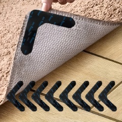 8PCS Reusable Washable Grippers for Rugs Highly Adhesive Thin Removable Rug Tape Double Sided Non-Slip Rug Pads for Hardwood Floors and Carpet Corners,Keep Area Rugs Corners from Curling