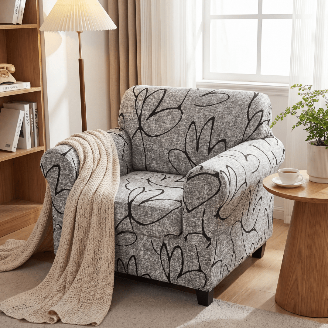 1pc Gray Sofa Covers With Skirt for Living Room Stretch Slipcover Armchair Couch Cover Corner Furniture Protector