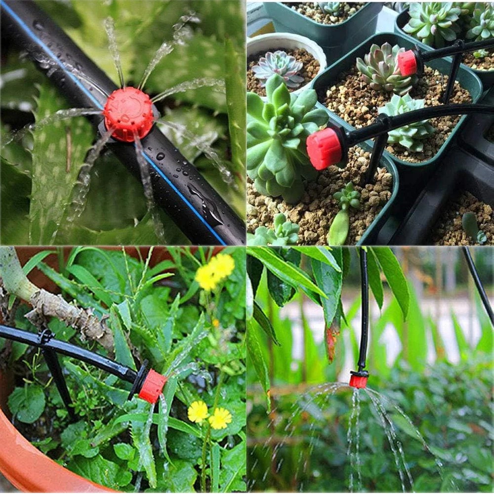 10m Drip Irrigation Kit Garden Automatic Watering System Garden Watering System with 7/4mm Tubing Irrigation Accessories Irrigation System for Garden Greenhouse