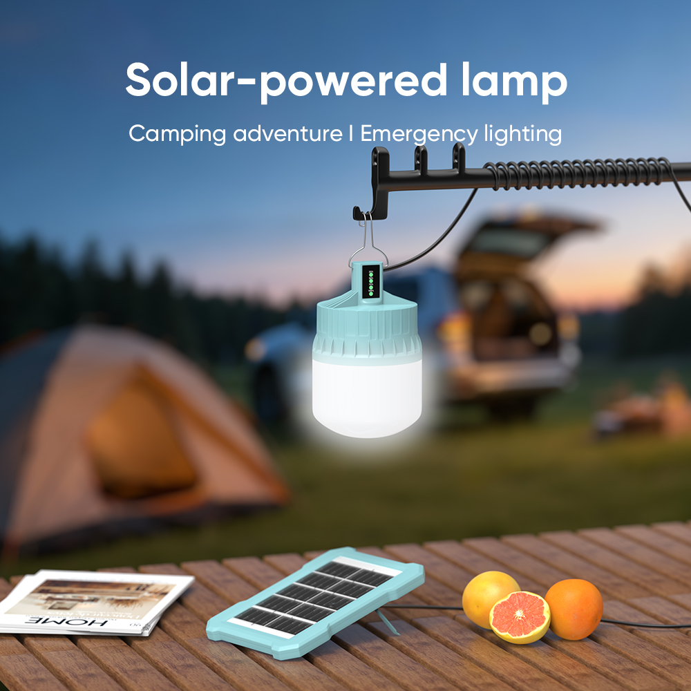 Solar Light Bulb Portable 2400mAh Solar Powered Camping Light Led Lantern Outdoor for Lamp Light Hiking Fishing Tent Indoor Shed Chicken Coop Hurricane Emergency with USB Rechargeable
