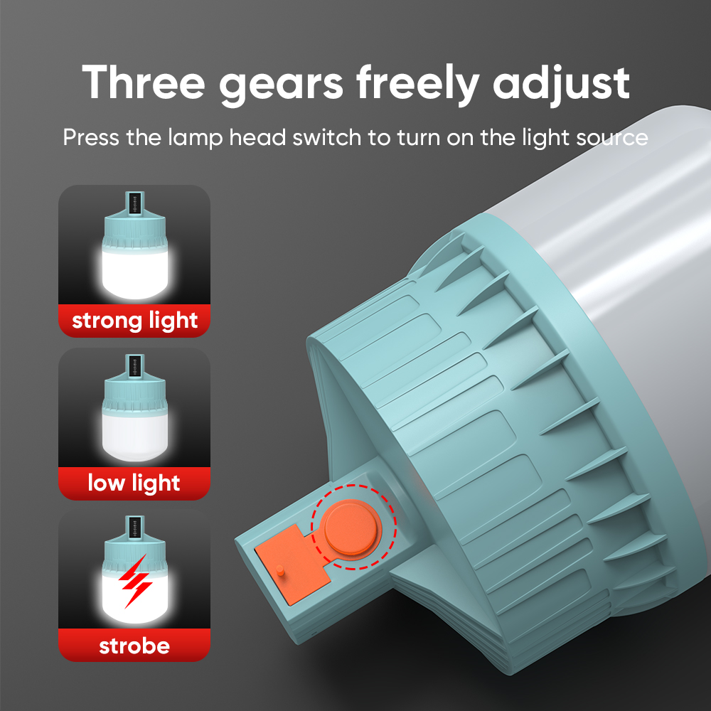 Solar Light Bulb Portable 2400mAh Solar Powered Camping Light Led Lantern Outdoor for Lamp Light Hiking Fishing Tent Indoor Shed Chicken Coop Hurricane Emergency with USB Rechargeable