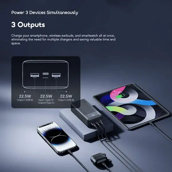Original Oraimo PowerNova Q31 OPB-7300Q 30000mAh 22.5W Fast Charging Power Bank | Digital Display PD | QC3.0 Type C Dual USB Portable Charger for Android iPhone Kenya