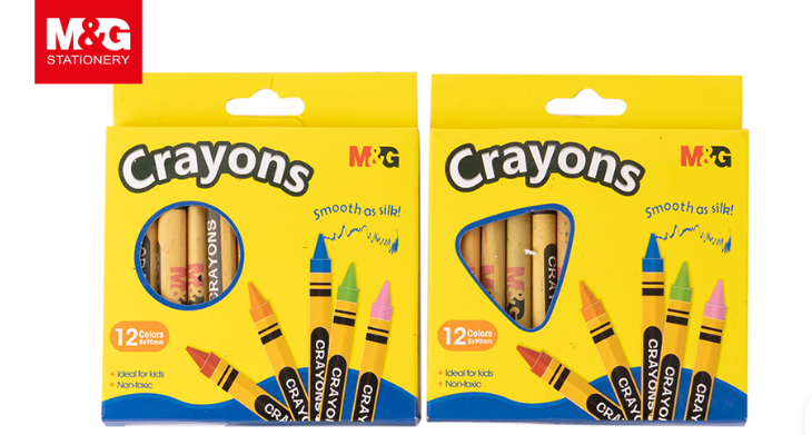 M&G 12 Color Small Crayons Set (12 color set) - Non-Toxic Vibrant Wax Crayons for Kids, Toddlers & School Art Projects (AGMX4225)