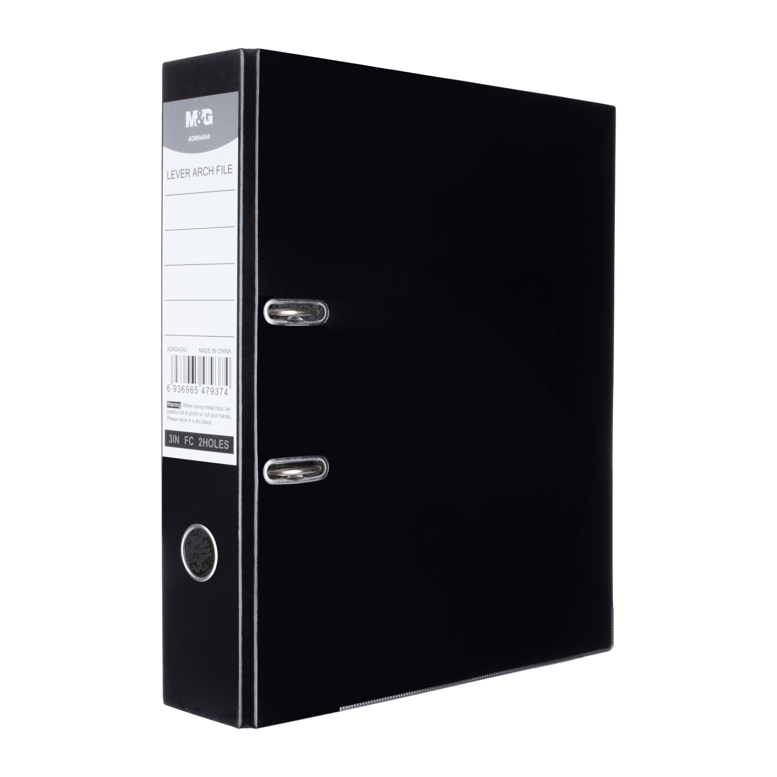 M&G Lever Arch Box File FC (3-Inch) - Heavy Duty Foolscap Office Binder, Marble Design with Finger Ring & Compressor Bar (945A0)