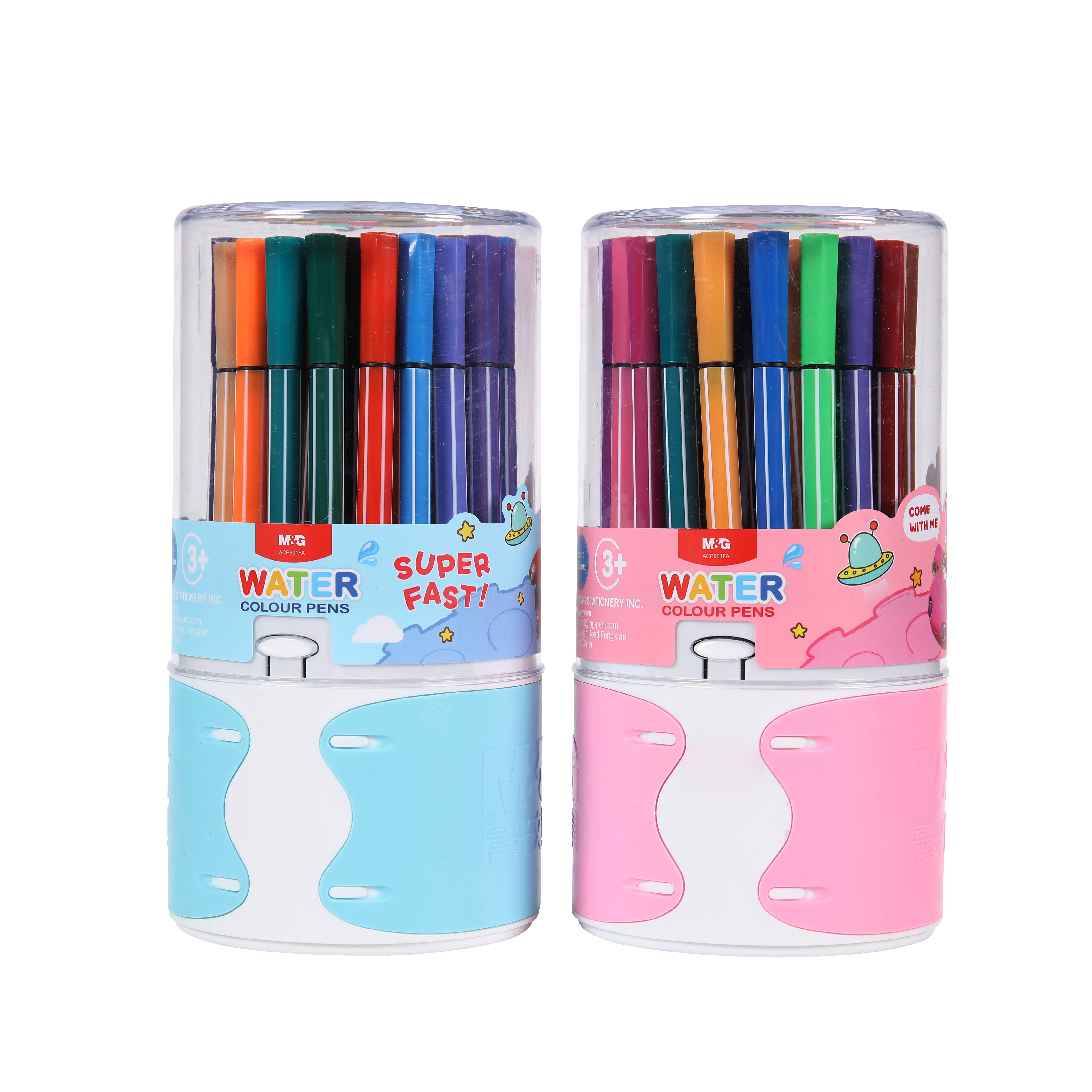 M&G 48 Colors Washable Watercolor Felt Tip Pens Set - Non-Toxic Art Markers for Kids & Students, Large Drawing Kit (95889)