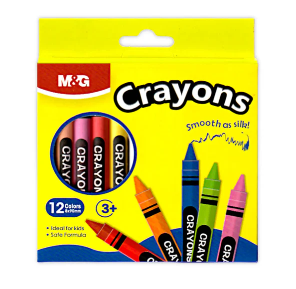 M&G 12 Color Small Crayons Set (12 color set) - Non-Toxic Vibrant Wax Crayons for Kids, Toddlers & School Art Projects (AGMX4225)