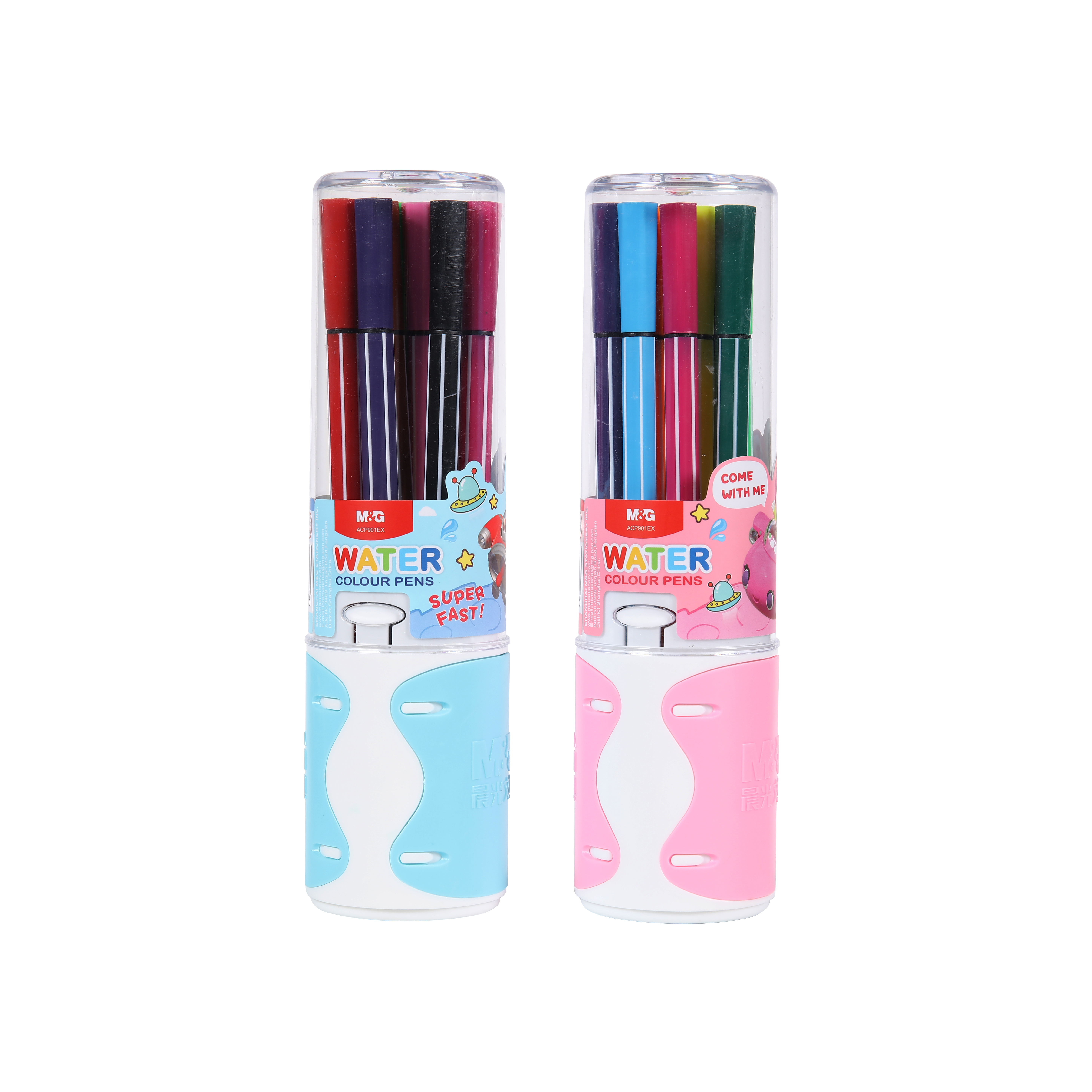 M&G Washable Watercolor Pens (12 Color Set) - Non-Toxic Felt Tip Markers for Kids, School Art Supplies & Drawing (95885)