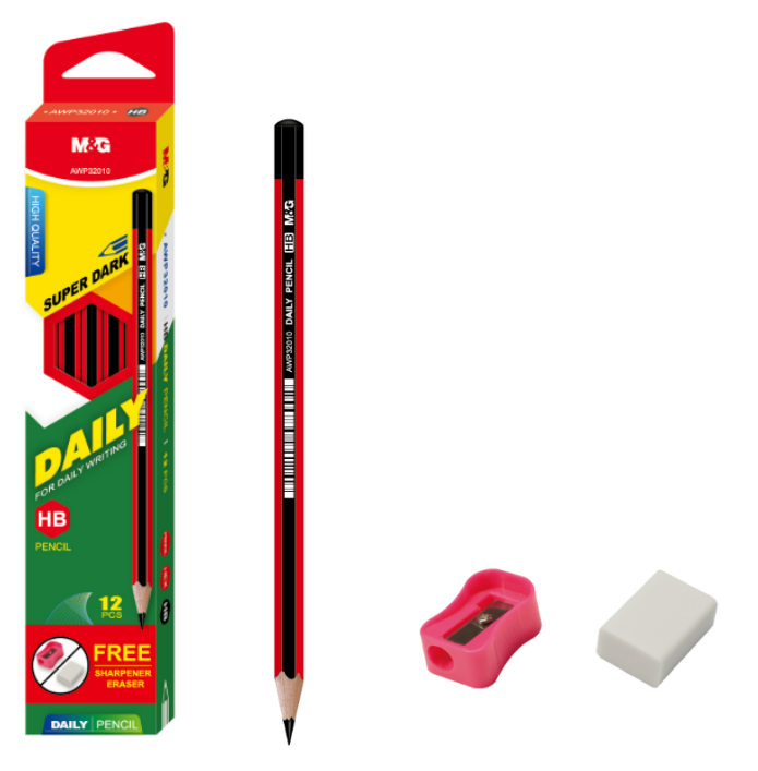 M&G Daily HB Graphite Pencil (1 Pack = 12 Pieces), Classic Hexagonal Wooden Writing Pencils Bulk Pack, Smooth Everyday Pencils for School Classroom, Office Note-Taking, and Budget Stationery, AWP32010