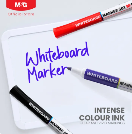 M&G Dry Erase Whiteboard Markers Round Tip Bullet Nib, (1 pack = 10 pieces), Easy Wipe Low Odor Dry Erase Marker Pens for School Classroom Office Home Board and Glass, AWMY2271.