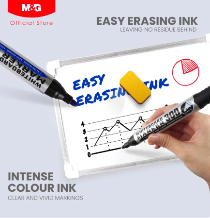 M&G Economical Jumbo Dry Erase Whiteboard Marker 300 Bullet Tip, (1 pack 12 pieces), Budget Friendly Low Odor White Board Marker Pens for Classroom School Office Home Presentation, AWMY22R2.