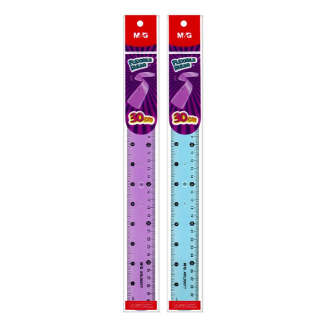 M&G 30cm Soft Flexible Ruler, Shatterproof Bendable Plastic (1 Pack = 24 Pieces) 12-Inch Measuring Ruler, Anti-Break Clear Straight Edge for School Students, Kids, Architects, and Office, ARL960Y7.
