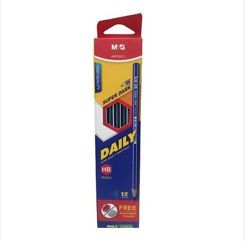 M&G Daily HB Graphite Pencil (1 Pack = 12 Pieces), Classic Hexagonal Wooden Writing Pencils Bulk Pack, Smooth Everyday Pencils for Office Note-Taking, School Classroom, & Home-use Stationery, AWP32013