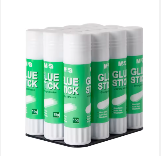 M&G Strong PVA Glue Stick 9g, 15g, 21g, 36g Smooth Solid Adhesive for School Kids Art Craft Office Paper Cardboard Bonding, Washable Non-Toxic Clear Drying Crafting Glue.