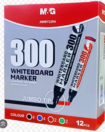 M&G Economical Dry Erase Whiteboard Markers Assorted Colors Bullet Tip, (1 pack =  12 pieces) Low Odor White Board Marker Pens for Classroom, School, Office (Black, Blue, Red, Green)  AWMY22R4