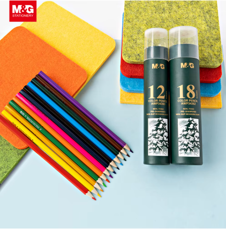 M&G 12 Vibrant Tin Colored Pencils Set, Premium Pre-Sharpened Color Pencils for Students, Professional Artist Sketching & School Projects – Break-Resistant Lead & Smooth Pigment (AWP34363)