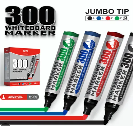 M&G Economical Dry Erase Whiteboard Markers Assorted Colors Bullet Tip, (1 pack =  12 pieces) Low Odor White Board Marker Pens for Classroom, School, Office (Black, Blue, Red, Green)  AWMY22R4