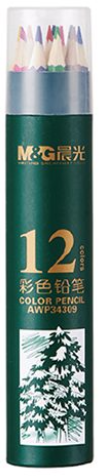 M&G 12 Vibrant Tin Colored Pencils Set, Premium Pre-Sharpened Color Pencils for Students, Professional Artist Sketching & School Projects – Break-Resistant Lead & Smooth Pigment (AWP34363)