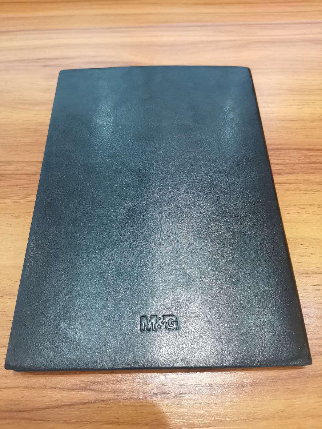 M&G B5 Premium Leather Notebook (80 Sheets) Professional Executive Journal, 17.6 x 25.0 cm Slim Business Diary & Conference Pad APYE306B.