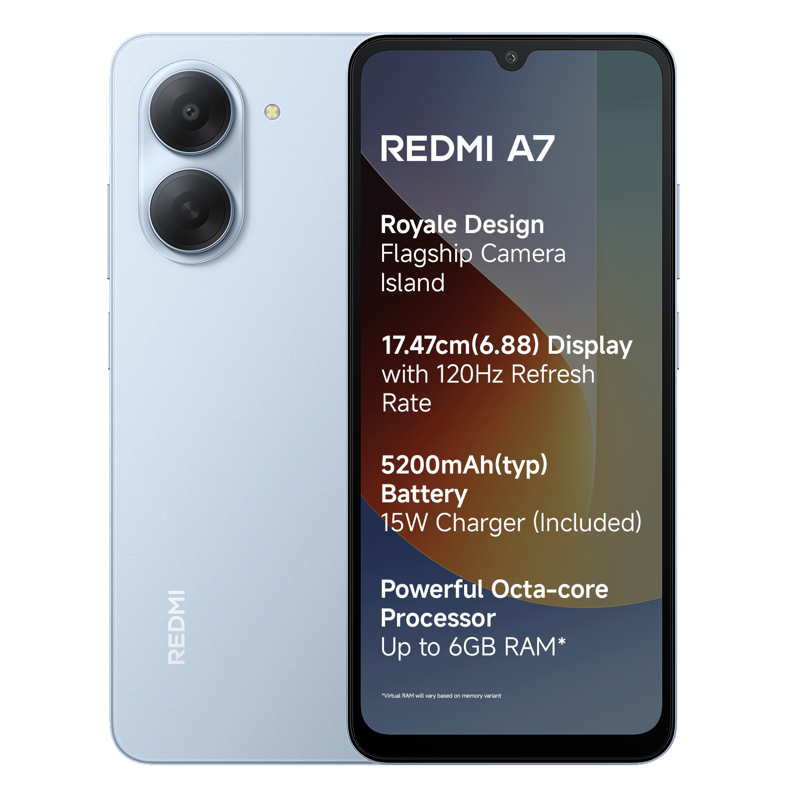 HOT DEALS!! XIAOMI REDMI A7:| 6.9″ IPS LCD Screen | 3GB RAM+64GB ROM | 5200mAh Battery | Dual SIM | 50MP Rear & 8MP Selfie Camera | Android 15 | On-screen Fingerprint Unlock | Type-C