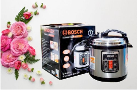 Bosch 6L Electric Pressure Cooker - Stainless Steel, Non-Stick, Black/Silver, Multi-Function-1000W Cooker