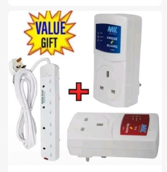 Power King HOME BEST 4 WAY POWER EXTENSION WITH LONG CABLE + FREE MK TV Guard + Free Fridge Guard