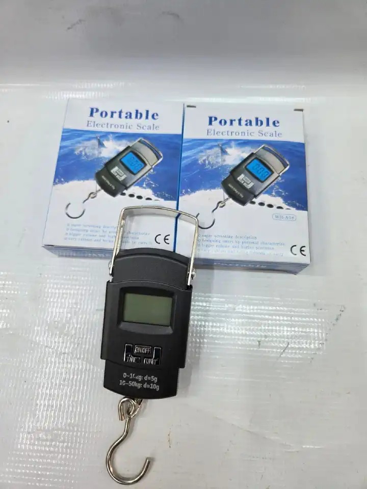 50Kgs electronic portable scale weighing machine with lcd digital display + Batteries Digital Luggage Scale Professional Suitcase Travel Bag Hanging Scales Weight Balance with Tape Measure Backlight