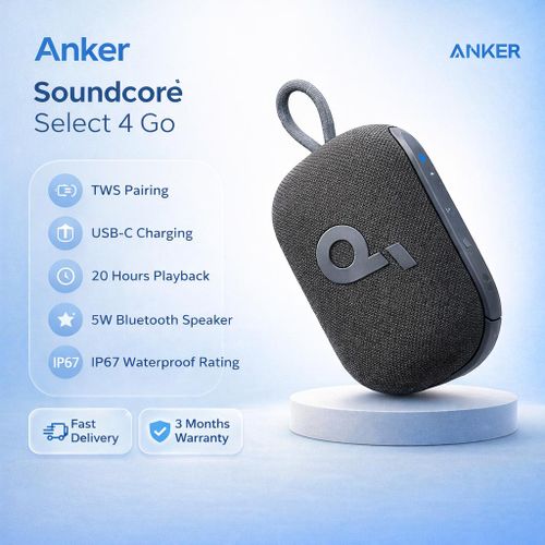 Soundcore Select 4 Go Portable Bluetooth Speaker – Waterproof Wireless Mini Speaker with Deep Bass & Long Battery Life