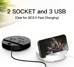 Moxom MX-ST02 Multi Function Universal Power Socket with USB Ports Surge Protection Wall Charger for Home Office Travel Use