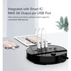 Moxom MX-ST02 Multi Function Universal Power Socket with USB Ports Surge Protection Wall Charger for Home Office Travel Use