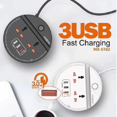 Moxom MX-ST02 Multi Function Universal Power Socket with USB Ports Surge Protection Wall Charger for Home Office Travel Use