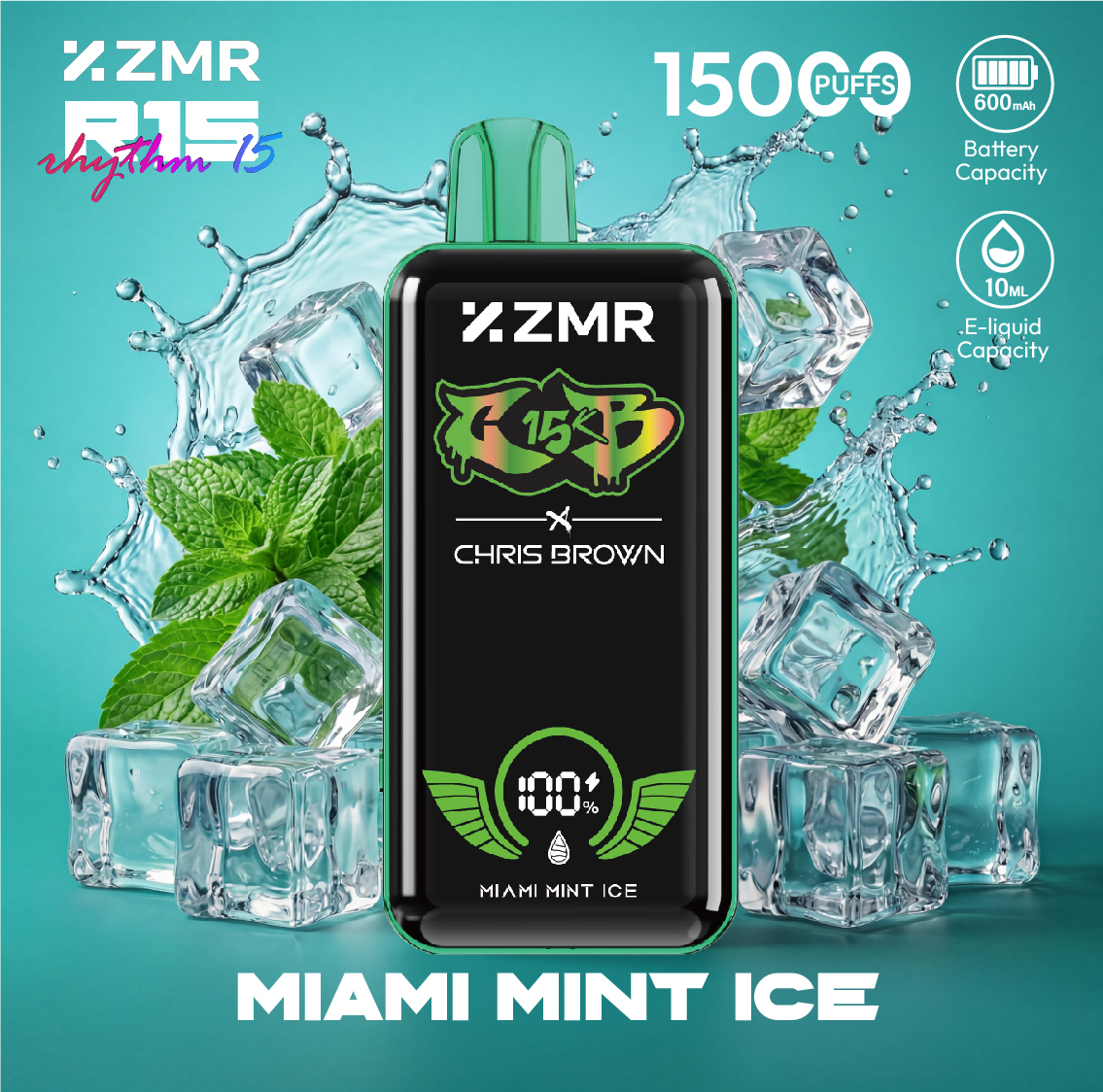 ZMR R15 Disposable Vape – 15000 Puffs Smart Display, Adjustable Airflow, Wireless Charging Fashion Vape Good Price Vape