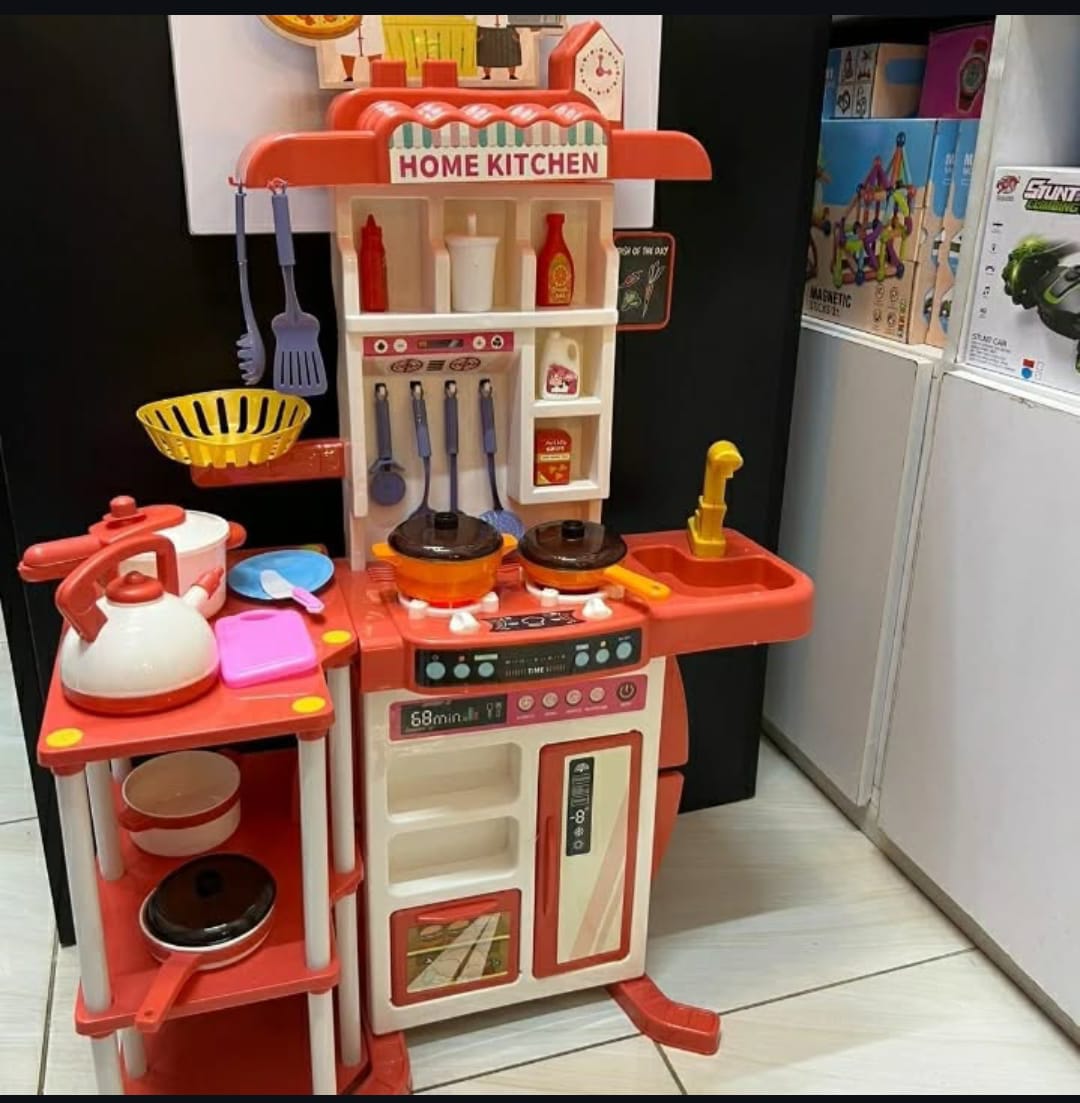 73PCS Kitchen Set for Kids – Pretend Play Cooking Toy Set with Pots, Pans, Utensils, Food Accessories & Storage Basket