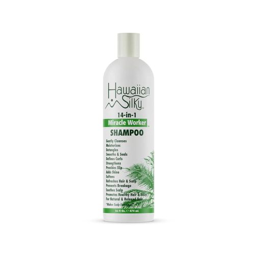 Hawaiian Silky 14 in 1 Miracle Worker Shampoo 16oz | Moisturizing & Conditioning Hair Shampoo for All Hair Types | Deep Clean, Detangle & Shine Boost
