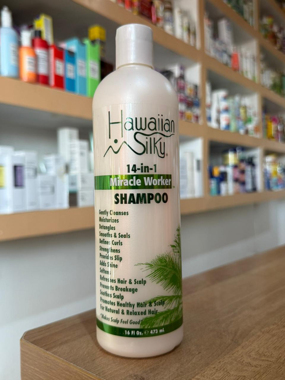Hawaiian Silky 14 in 1 Miracle Worker Shampoo 16oz | Moisturizing & Conditioning Hair Shampoo for All Hair Types | Deep Clean, Detangle & Shine Boost