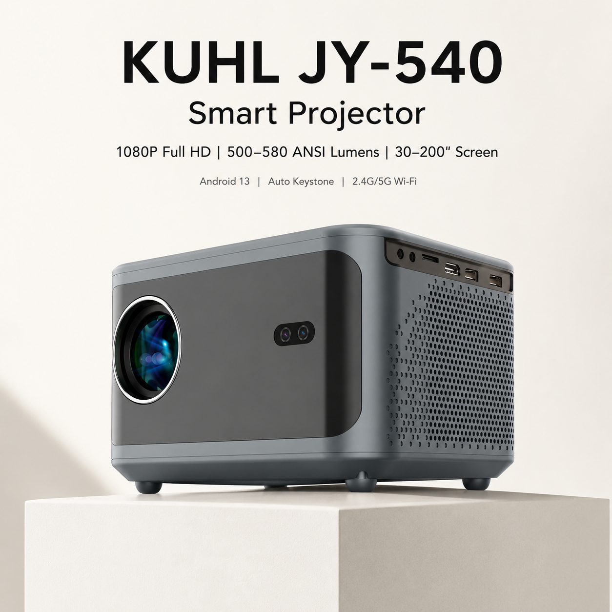 JY-540 Android 13 LED Projector 【1080P】 Full HD WiFi 5G Auto Keystone