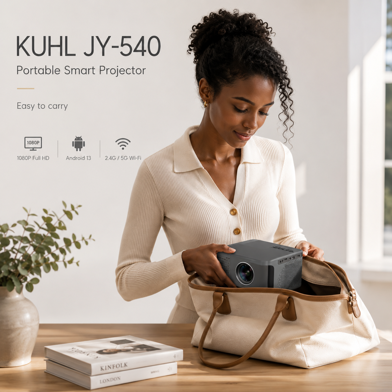 JY-540 Android 13 LED Projector 【1080P】 Full HD WiFi 5G Auto Keystone