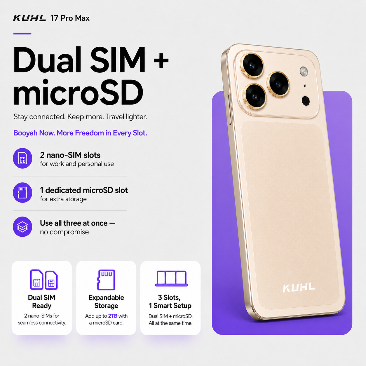 BUY Phone with FREE Powerbank
📱Kuhl 17 Pro Max 6.8" Smartphone (8GB+128GB) 
⚡️Type-C Fast Charging - 1 YR WRTY 
🎁FREE GIFT - 20000mAh Powerbank